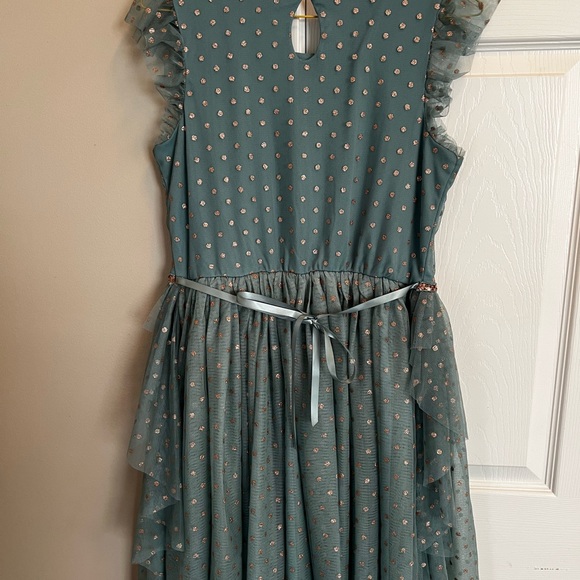 Big Girls Rose Gold Glitter Dress - Size 16 - Picture 7 of 7